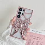 Luxury Plating 3D Hollow Butterfly Phone Case For Samsung