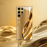 Gold-curve electroplated protective phone case For Samsung