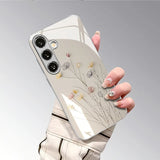 Luxury Floral Pattern Electroplate Silver Case For Samsung Galaxy