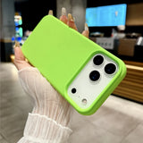 Bright Fluorescent Liquid Silicone Soft Case For iPhone