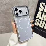 Luxury Two Tone Border Transparent Strong Magnetic Case for IPhone