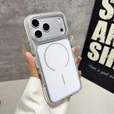Luxury Two Tone Border Transparent Strong Magnetic Case for IPhone