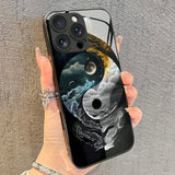 Yin Yang Bagua Formation Pattern Tempered Glass Case For iPhone