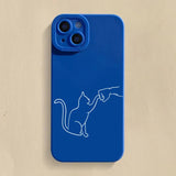 Cat Dog High Five Silicone Case For iPhone