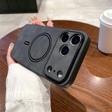 Luxury Matte Leather For Magnetic Case For iPhone