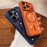 Transparent for Magnetic Acrylic Camera Control Buttons Armor Case For iPhone