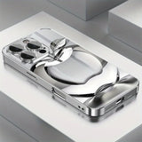 Transparent Crystal For Apple Pattern Tempered Glass Electroplated Case For iPhone