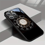 Retro Rotating Dial Pattern Tempered Glass Case For iPhone