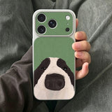 Cute sheepdog-shaped leather phone case For iPhone