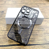 Mechanical Drawing Transparent Plating Case For iPhone