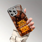 New Year 2026 Pattern Tempered Glass Electroplated Case For iPhone