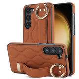 Leather Ring Wrist Strap Case for Samsung Galaxy