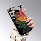 Colorful Veined Dried Leaf Pattern Phone Case For Samsung
