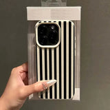 Colorful Striped Minimalist INS Couple Case For iPhone