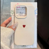 Simple Red Love Heart Soft TPU Phone Case For iPhone