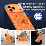 360° Rotating Ring Holder Magnetic Mesh Heat Dissipation Case for iPhone