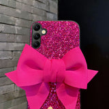 Lovely Fabric Bowknot Glitter Case For Samsung