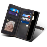 Crossbody Zipper Wallet Card Holder Lanyard Leather Case for Samsung