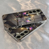 Mandala Lotus Pattern Electroplate Tempered Glass Case For Samsung