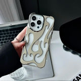 Fashion Matte 3D Hollowed Flame Phone Case For iphone
