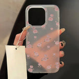 Translucent Slim Silky Skin Matte Flowers Phone Case For iPhone