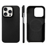 Cowhide Lychee Leather Magnetic Case for iPhone