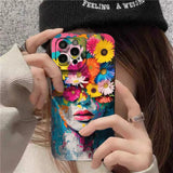 Creative Flower Girl Phone Case For iPhone