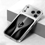 Black Background Skeleton Pattern Tempered Glass Phone Case For iPhone