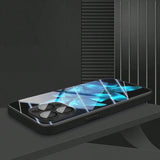 Elegant Blue Lily Floral Glass Material Phone Case For iPhone