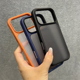 Luxury Orange Matte Transparent Phone Case For iPhone