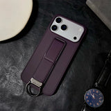 Metal Ring Wrist Strap Bracket Phone Case For iPhone