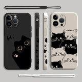 Cute Cartoon Black Cat Silicone Case for iPhone