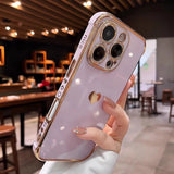 Plating Heart Laser Aurora Matte Case For iPhone