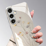 Luxury Floral Pattern Electroplate Silver Case For Samsung Galaxy