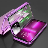Double Sided HD Glass Metal Frame Case For iPhone