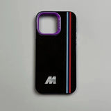 Striped letter M pattern phone case for iPhone