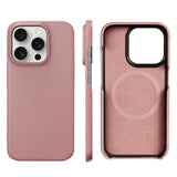 Cowhide Lychee Leather Magnetic Case for iPhone