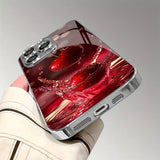 Simple Small Cherry Pattern Glass Electroplated Case For iPhone