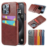 Card Holder Slots Pockets Stand Flip Leather Back Wallet Case For iPhone