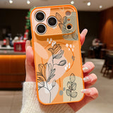 White Magnolia Flower Pattern Magnetic Case For iPhone