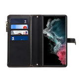 Crossbody Zipper Wallet Card Holder Lanyard Leather Case for Samsung