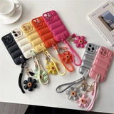 Fashion Down Jacket Lanyard Phone Case for IPhone