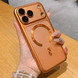 Magnetic Matte Translucent Plating Hard PC  Case For iPhone