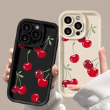 Red Cherry Soft Silicone Phone Case For iPhone