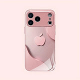 Luxury Light Pink Apple Pattern Glass Case For iPhone