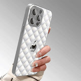 White Texture Background For Apple Glass Electroplated Phone Case For iPhone