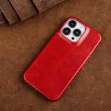 Oil Wax Luxury Genuine Leather Case For iphone
