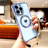 Plating TPU Magnetic Case For iPhone  &Wrist Lanyard