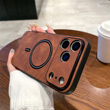 Luxury Matte Leather For Magnetic Case For iPhone