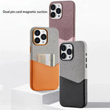Double Leather Microfiber Flocked Magnetic Phone Case For iPhone